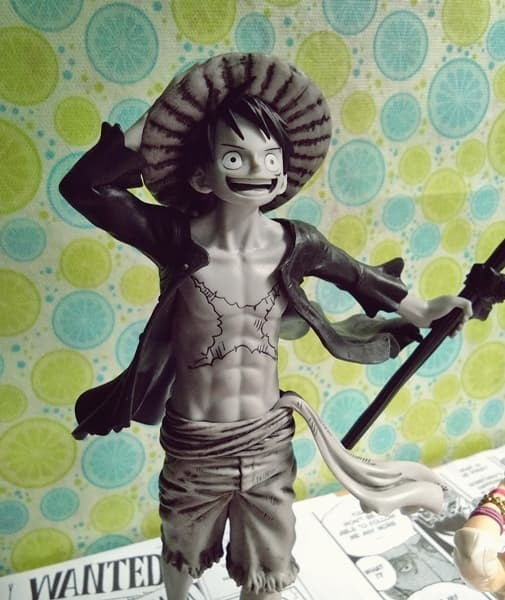 One Piece Magazine Monkey D Luffy  Original Monochrome (Black and White) Flag Banpresto Version B