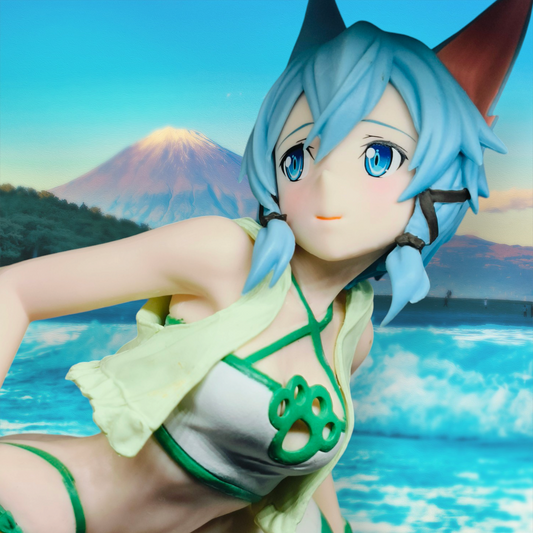 Anime Sword Art Online Action EXQ Figure Cat Ear Girl Style Asada Shino Code Register Ver Model Sexy Bikini Swimsuit Doll