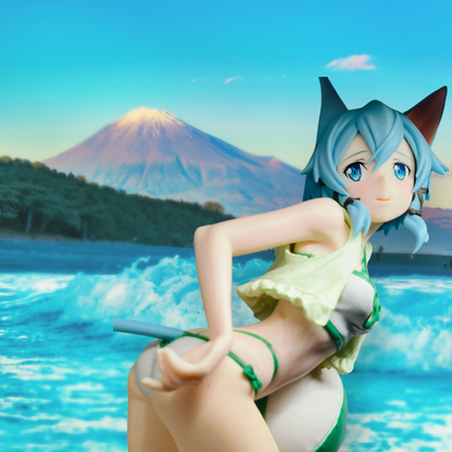 Anime Sword Art Online Action EXQ Figure Cat Ear Girl Style Asada Shino Code Register Ver Model Sexy Bikini Swimsuit Doll