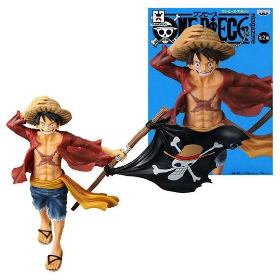 Monkey D Luffy Magazine Figure holding Flag! By Banpresto